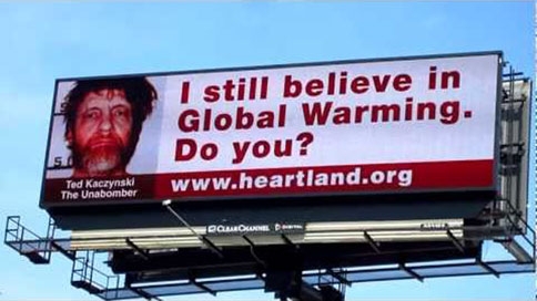 Heartland Institute Unabomber billboard